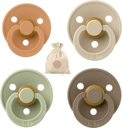 BIBS fopspenen - T2 -Dark Oak, Sage, Vanilla & Pumpkin -6-18 maanden - spenen - speen - fopspeen - BolleToet speenzakje