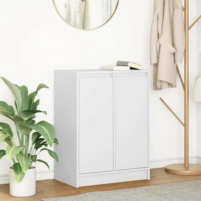 vidaXL - Dressoir - 57x34x76 - cm - bewerkt - hout - wit