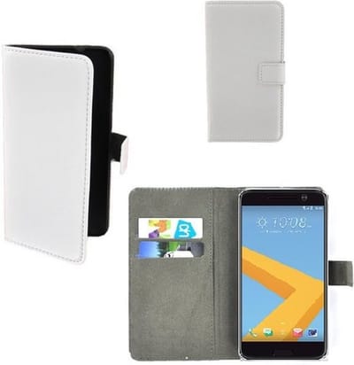 Geschikt voor HTC 10 Smartphone Hoesje Wallet Book Style Case Wit