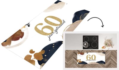 Keukenloper - Loper keuken - Trouwen - 60 jaar getrouwd - Quotes - Spreuken - 120x50 cm - Keukenloper vinyl