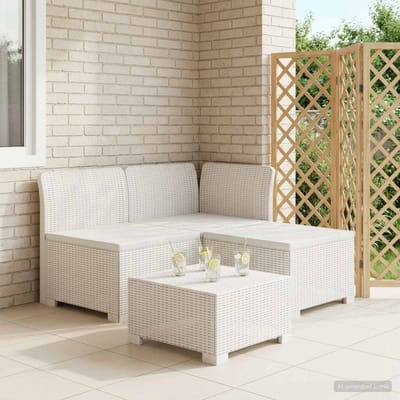 vidaXL - 3-Zits - Tuin - Sofa - Rottanlook - 3-zits - PP - Wit