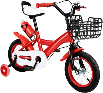 Loopfiets 12 inch voor Kinderen 2-4 Jaar - Met Zijwieltjes en Dubbele Remmen