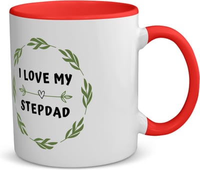 Akyol - i love my stepdad koffiemok - theemok - rood - Papa - liefste stiefvader - vader cadeautjes - vaderdag - verjaardag - geschenk - kado - 350 ML inhoud