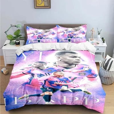 Mode Voetbal M-Mbappe Digitale Print Beddengoed Set Dekbedovertrek Dekbed Bed Jeugd Kinderen Meisjes Jongens Verjaardagscadeau 180*220cm 3pcs