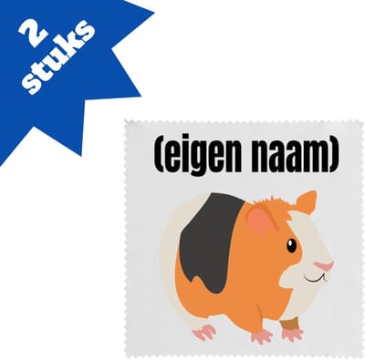 Akyol - cavia met eigen naam brillendoekjes - Cavia - iemand die cavia's heeft - cavia liefhebber - dieren - verjaardag - cadeau - kado - 17,8 bij 17,8 cm - 2 stuks