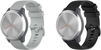 Strap-it Bundel van 2 bandjes geschikt voor Garmin Vivoactive 4 / Garmin Vivomove 3s / Garmin Venu 2s - Siliconen - Zwart en Grijs