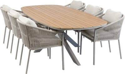 7-delige tuinset | 6 Elvira tuinstoelen (Camel) | Tuintafel Cadiz 240x115cm (Camel)