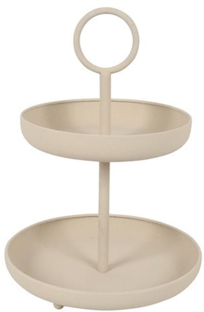 Etagère Fenne | Small | Crème | 2 laags | L30 x B30 x H41 cm