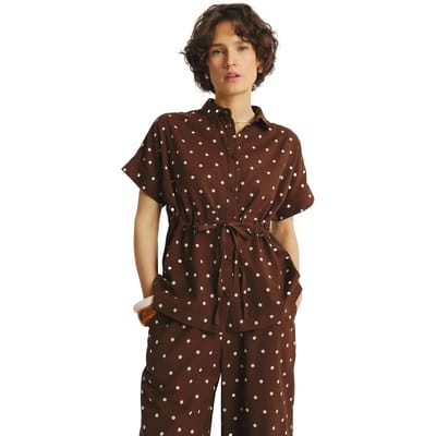 Blouse met Contrasterende Stippen Dames Greenpoint
