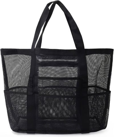 Grote Waterdichte Strandtas, Mesh Opbergzak voor Zwemspullen, Ideaal voor Strand, Reis en Picknick, Vouwbare Handtas voor Zand Speelgoed