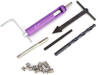 Dailygoods- Draadreparatie Insertkit 12 stuks - Hoogwaardige Staal/Roestvrij Staal - 1/4-20UNC - Inclusief Handgreep/Boormachine - Ideaal voor Reparatie van Schroefdraden - Draadreparatiekit