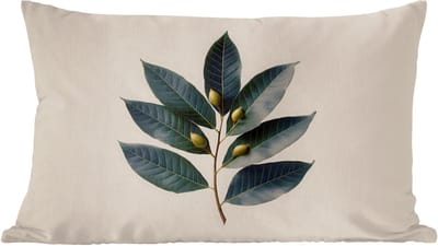 Sierkussens - Kussentjes Woonkamer - 60x40 cm - Laurierbladeren - Bloemknoppen - subtiel