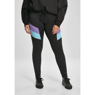 Urban Classics - Color Block Sportlegging - 5XL - Zwart/Paars