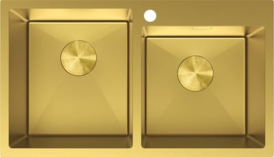 Mexen Xorin stalen gootsteen met 2 koen 780 x 450 , goud - 6441782000-55
