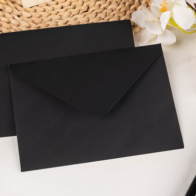 Verpakking van 50 mini-enveloppen van kraftpapier – klein formaat 16x11 cm, perfect voor visitekaartjes, cadeaus, zaadpakketjes, sieraden en kleine aandenkens, Zwart