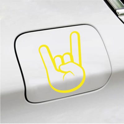 Bumpersticker - Rock N Roll - 12 X 9 - Geel