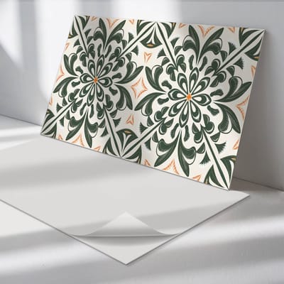 Wallfluent Vinyl Wandpaneel - Bloemenpatroon met bladeren Zelfklevend Muurpaneel - 100 cm x 50 cm - Groente Vinyl Wandpaneel - 1 stuk - Rechthoekig Wandbekleding Vinyl - Bloemen Wandpaneel - Vinyl Wandbekleding - Wandpaneel Keuken en Badkamer