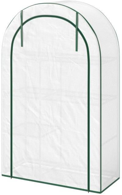 Mini Kas met Roldeur - Tuinkas - 4 etages - Foliekas - Broeikas - Koude Bak - Kweekkas - Tomatenkas - Groentekas - Plantenkas - voor Groenten, Bloemen, Planten - 100 x 45 x 160 cm - Wit
