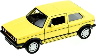 Welly Speelgoed Volkswagen auto - geel - die-cast metaal - 13 cm - Model Golf 1 GTI