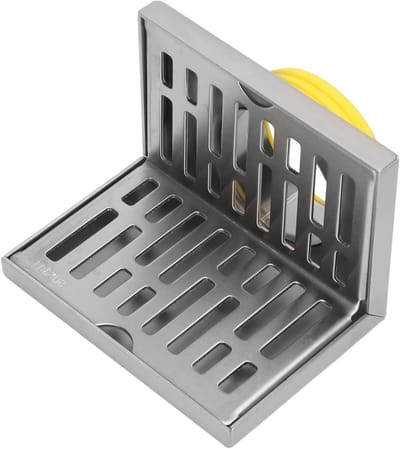 Hoekafvoerputje L-vorm - Afvoerputje RVS - Vloerwater Afvoeren - Geborstelde Afwerking - 23 inch pijp - Zilver
