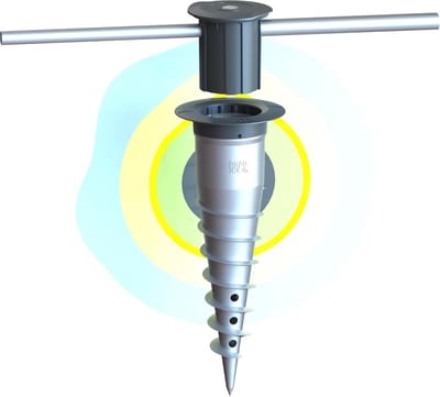 Parasolvoet verankering aluminium terras schroeven metselen - Quick Fixation System Parasolvoet