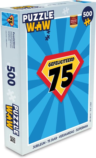 Puzzel Jubileum - 75 Jaar - Verjaardag - Superman - Legpuzzel - Puzzel 500 stukjes
