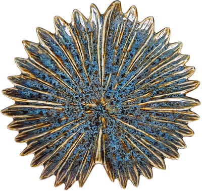 Clayre & Eef Decoratie schaal Bloem Blauw Keramiek