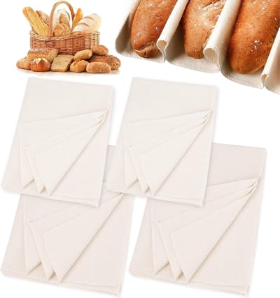 4 Stuks Linnen Brood Proofing Doeken Set - Voor Stokbrood, Artisan Brood en Bakken