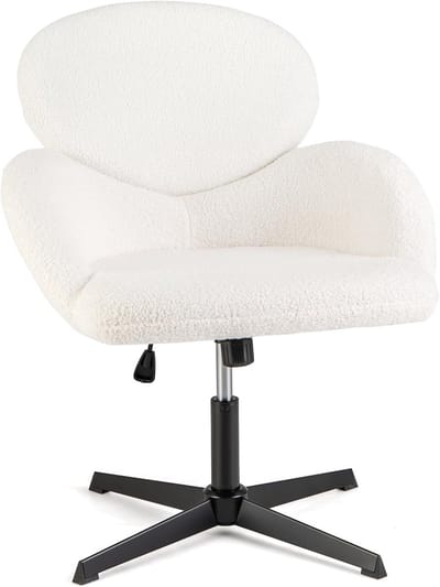 Verstelbare Bureaustoel - Draaistoel Comfort - Thuiswerk Flexibel - Extra Grote Zitting - 72x84cm - Wit