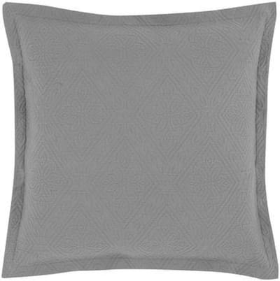Romantische Sierkussenhoes Lilly 50x50cm grijs jacquard met losse boord