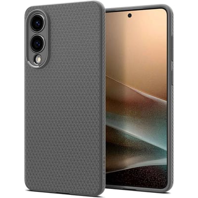 Spigen Liquid Air Hoesje Geschikt voor Samsung Galaxy S25 Edge - Back Cover Flexibel TPU Grijs