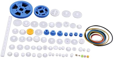 Dailygoods- Tandwielset Kunststof 34 Soorten - Katrolriemwormkit - Kroonwielset - Robotmotor Speelgoed - DIY Onderdelen - Hobbymodel - Modelbouwonderdelen