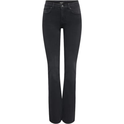 Only Jeans Onlblush Mw Flared Smu Dnm Pim 15367943 Washed Black Dames Maat - W28 X L32