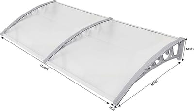 Voordeur Luifel - Vensterluifel Huisdeur - Bescherming tegen Weer - Hitte- en Corrosiebestendig - 80 x 240 cm - Doorschijnend Grijs