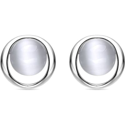 Luxenter 925 Sterling Zilveren Kattenoog Gerhodineerd Oorbellen - Jesoa