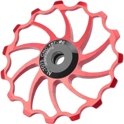 MEIJUN Achterderailleur Glijwiel 15T Keramische Lagers voor Vouwbare Mountainbikes Rood