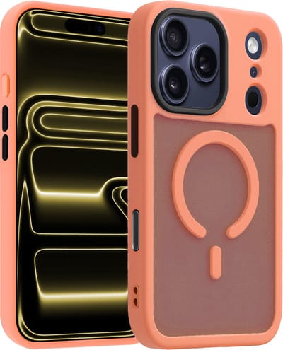Hoesje - Geschikt voor Apple iPhone 17 Pro - Magsafe Compatible - Sterk & Shockproof - Back Cover - Shock Proof Case - Telefoon Hoes Shockproof - Telefoonhoesjes - Perzik