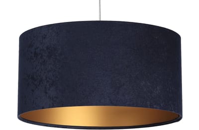 Licht-Erlebnisse - Aimee - Hanglamp - E27 - van - Velours (microvezel) PVC metaal - in - Wit nachtblauw goud