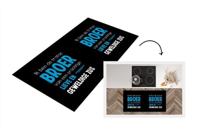 Keukenloper - Loper keuken - Broer - Zus - Ik ben de broer - Quotes - Spreuken - 120x60 cm - Keukenloper vinyl