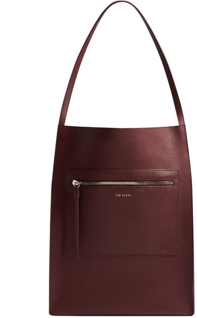 Ted Baker Leren schoudertas Tammila Soft Slouch Leather Tote Bag Oxblood wijnrood