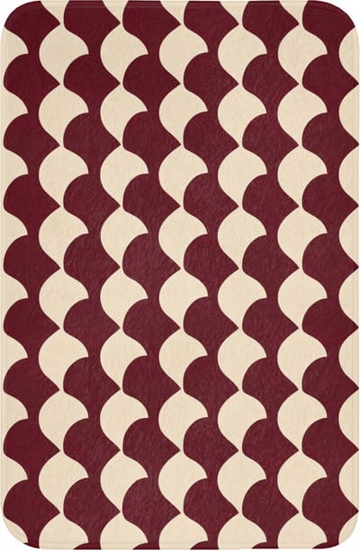 WC mat 40x60 cm - Antislip - Rood - Tegelpatroon - Crème - Toiletmat - Vloermat - Douchemat - Toilet tapijt - Toiletmatten