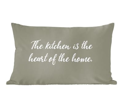 Sierkussens - Kussentjes Woonkamer - 60x40 cm - Spreuken - The kitchen is the heart of the home - Quotes