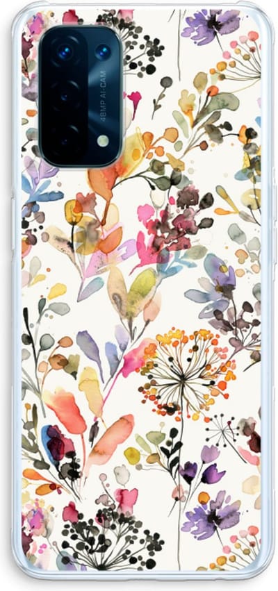 Case Company® - Hoesje geschikt voor Oppo A74 5G hoesje - Wilde grassen - Soft Cover Telefoonhoesje - Bescherming aan alle Kanten en Schermrand