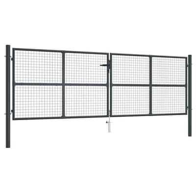 vidaXL - Tuinhek - van - gaas - gegalvaniseerd - staal - 400x125 - cm - grijs