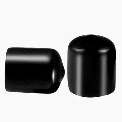 Dailygoods- Schroefdraadbeschermer 50 Stuks - PVC/Rubber - Ronde Buis - Draadbeschermers - Zwart - Afmetingen 20x15mm - Draadkap
