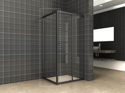 Klea Skyline Zijwand 1000x2000mm Antikalk 8mm Veiligheidsglas Voor Skyline Schuifbare Nisdeur Mat Zwart