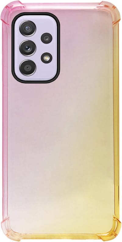 ADEL Siliconen Back Cover Softcase Hoesje Geschikt voor Samsung Galaxy A33 - Kleurovergang Roze Geel