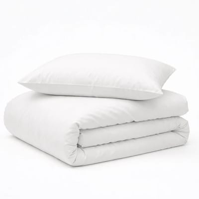 Decoware Baby Dekbedovertrek Uni 100x135 cm - Wit - Katoen - Voor Ledikant - Met Kussensloop