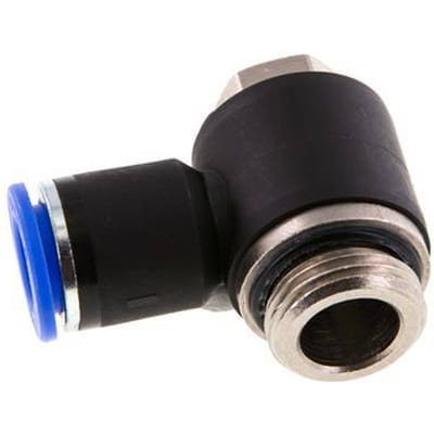 12mm x G1/2'' 90 graden L-vorm Messing/PA 66 Insteekfitting Buitendraad Draaibaar NBR