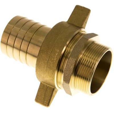 50 mm & G2'' Messing Slangpilaar Buitendraad Vlakke NBR Afdichting Vleugelmoer